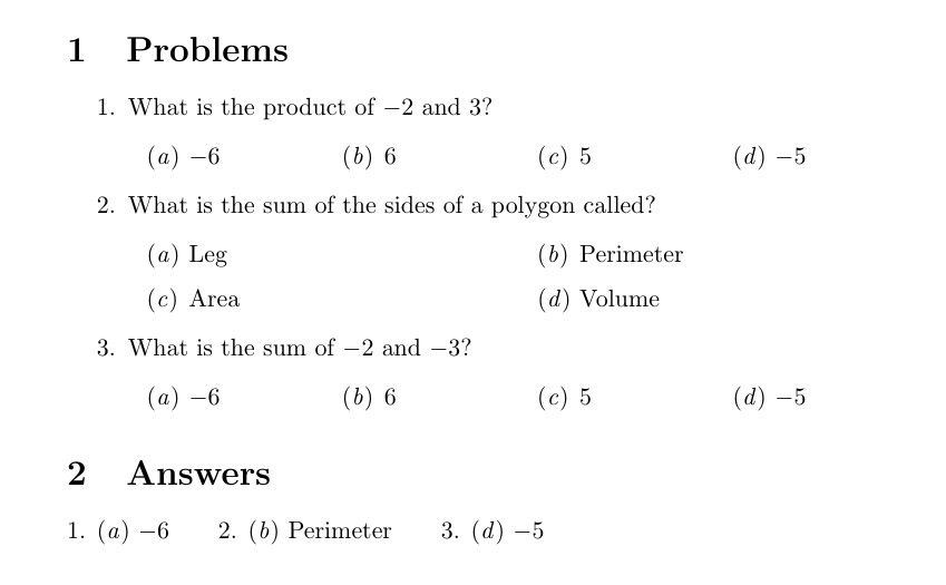 exsheets multiple choice questions with correct choice environment