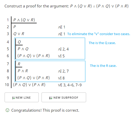 logic - Deriving "(p.q) v (p.r) from "p.(q v r)"? - Philosophy Stack