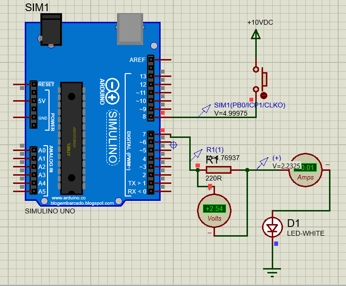arduino uno Why the led is always on in proteus? Arduino Stack Exchange