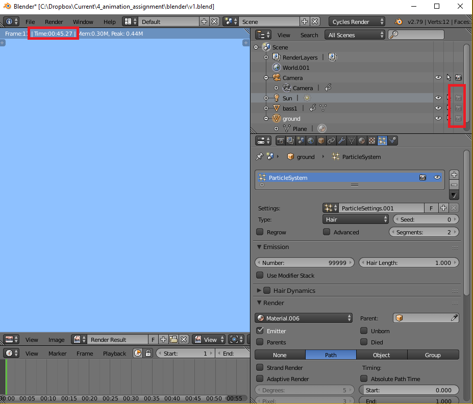 cycles render engine Why does rendering nothing take 45 seconds
