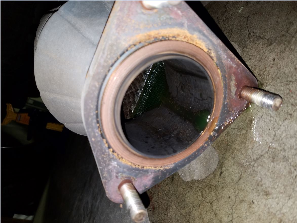 catalytic converter Coolant in the cat, can it be saved? Motor