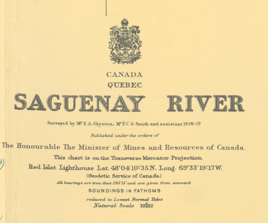 Offset after georeferencing of an old maritime map of Quebec