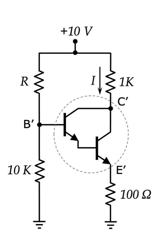 transistors Beta, voltage, current and resistor of 2 NPN BJT connected to each other