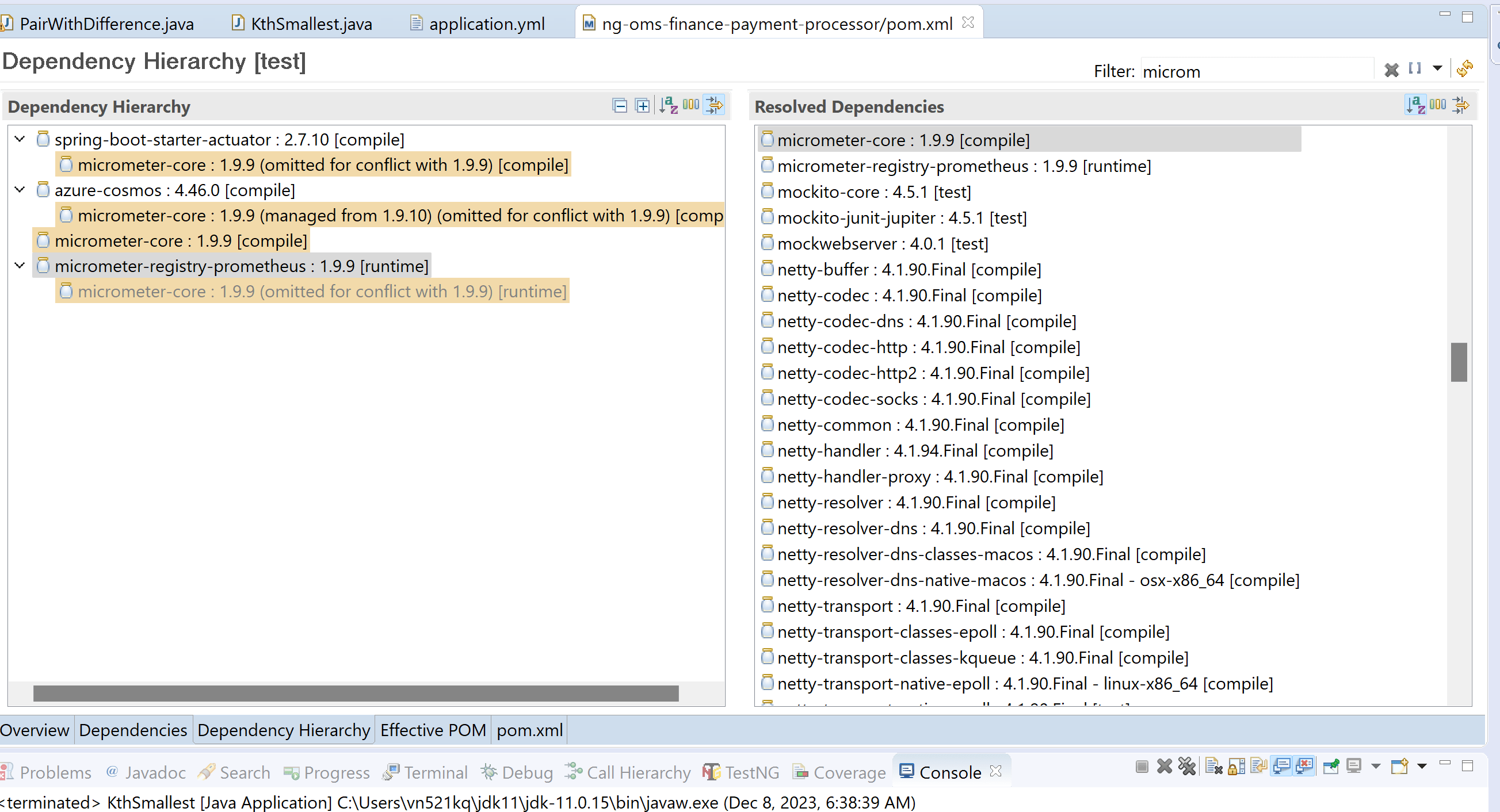java Spring Boot Consider defining a bean of type 'io.micrometer