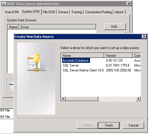 powerbi How to create ODBC DSN for AccredoSuturn or what is the ODBC