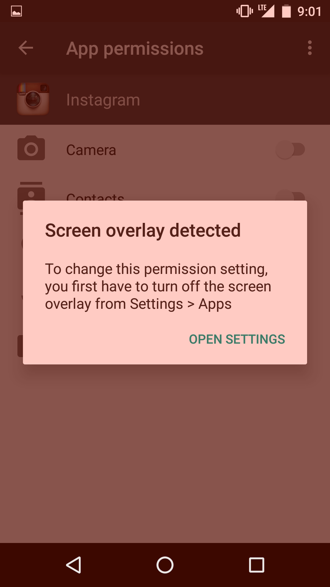 settings "Screen overlay detected" dialog? Android Enthusiasts