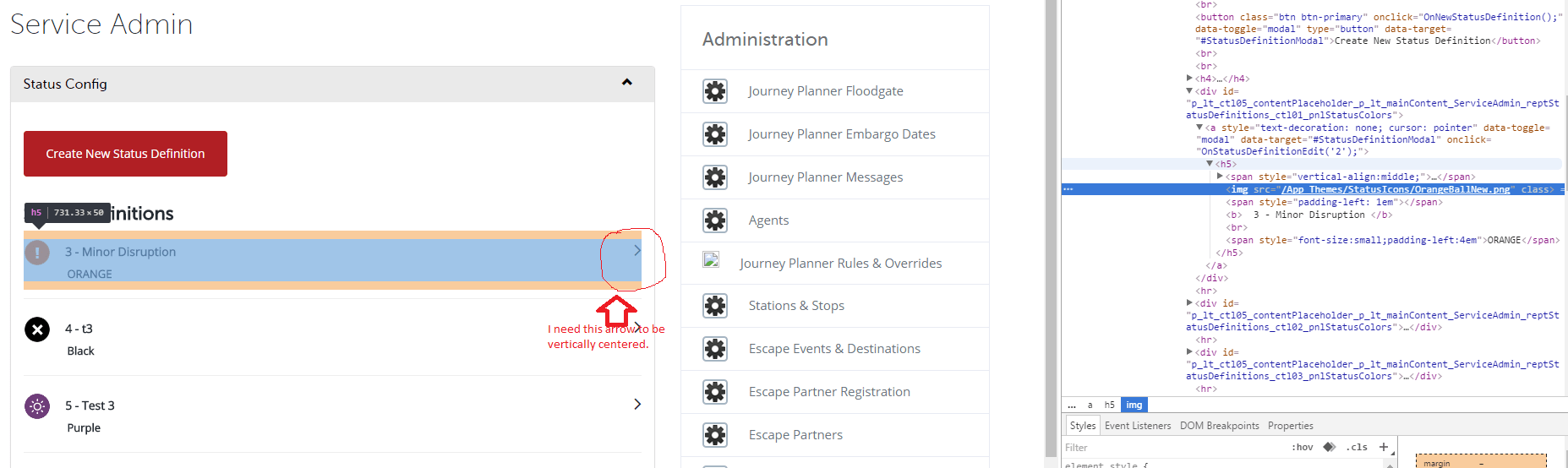 jquery Verticaly Center Align Element with pullright Class in