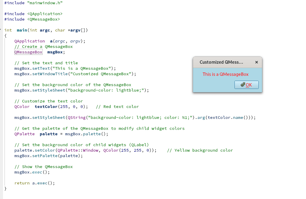 qt QMessageBox Style sheet for it Stack Overflow