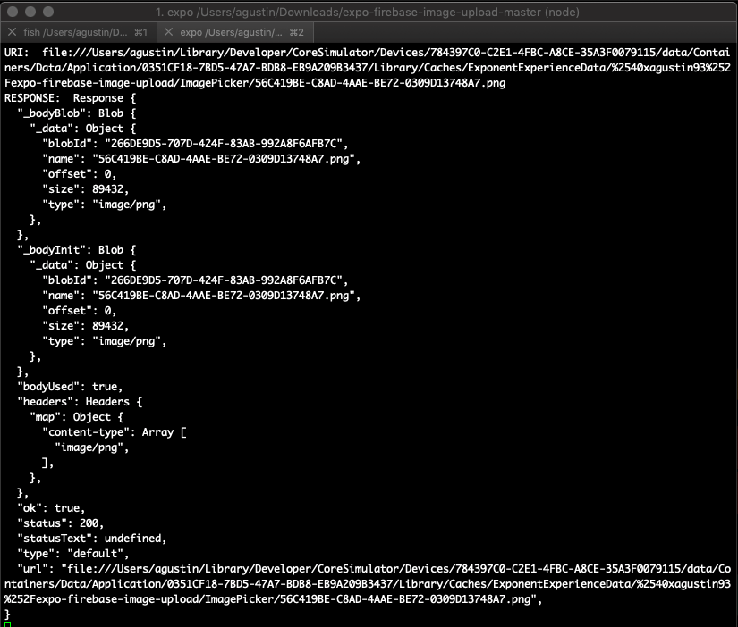 Fetch Blob a Imagenes de ImagePicker React Native Expo ^32.0.0