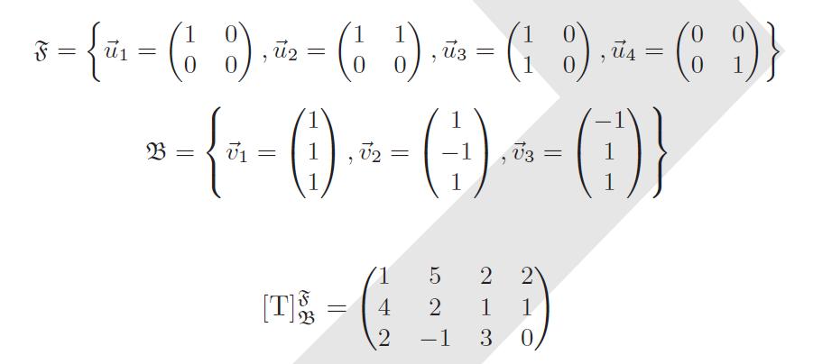 matrices Calculating a linear map using a transformation matrix
