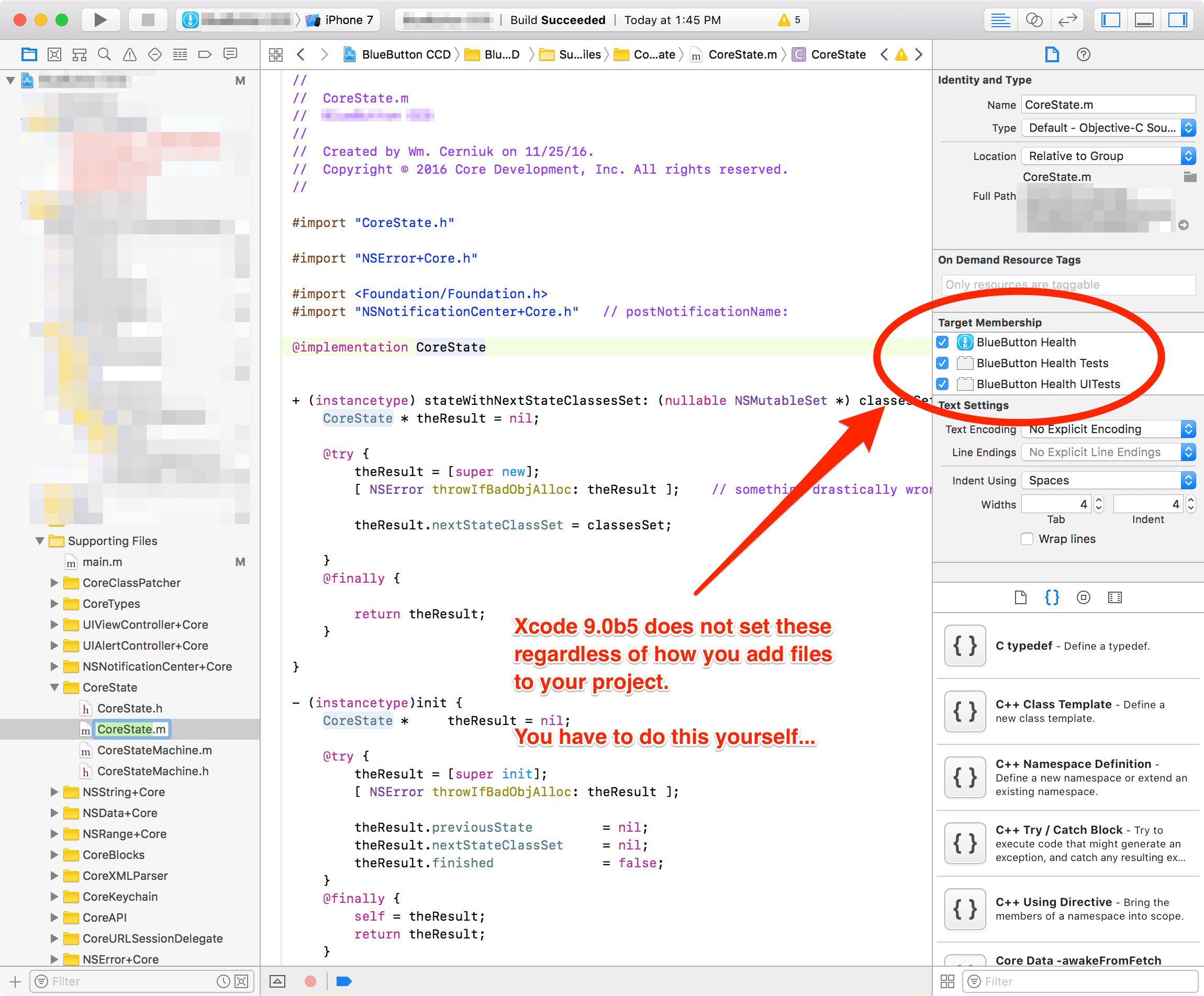 objective c Xcode build failure "Undefined symbols for architecture
