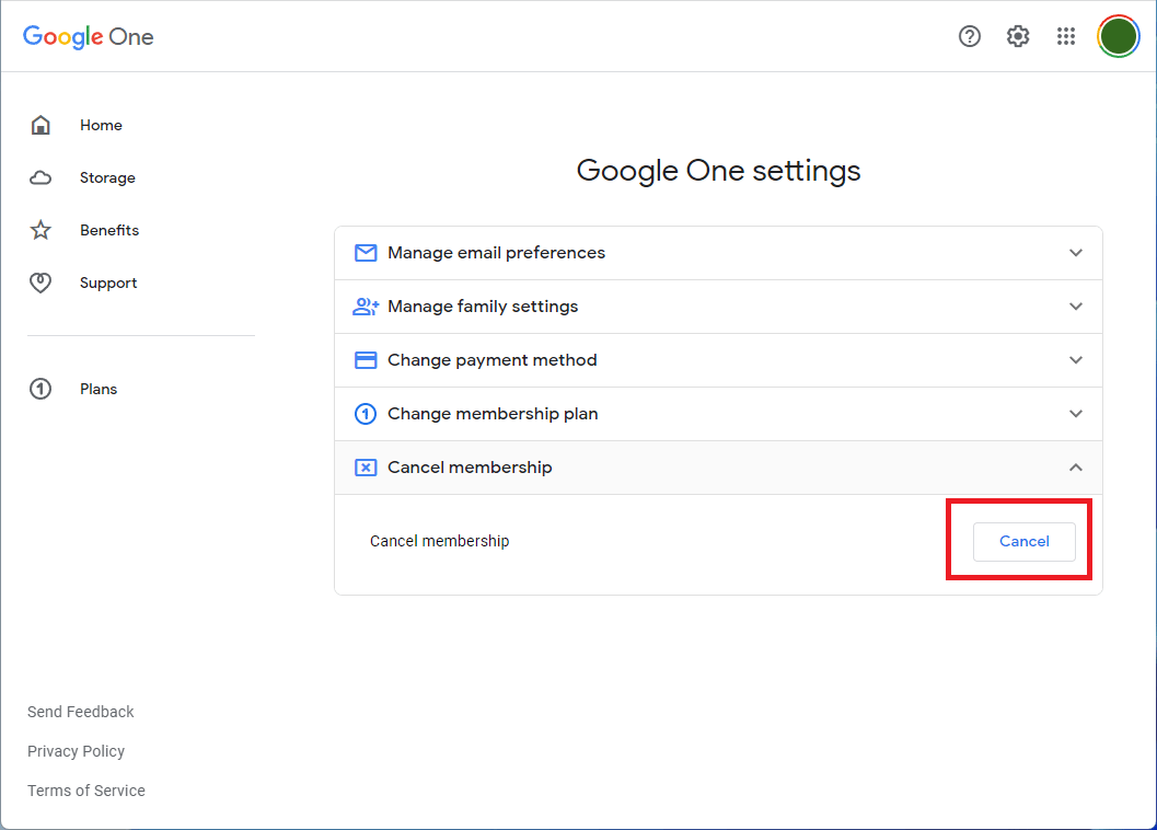 How do I downgrade my Google Drive storage account?  Applications Stack Exchange