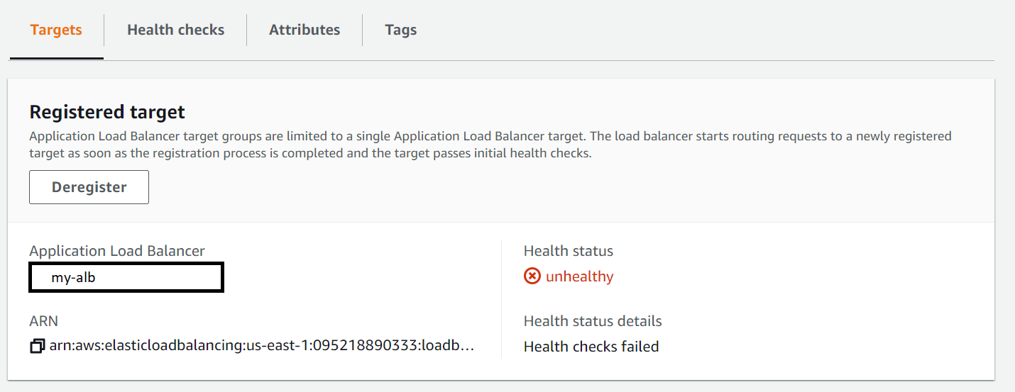amazon web services NLB health check is failing when using ALB as the