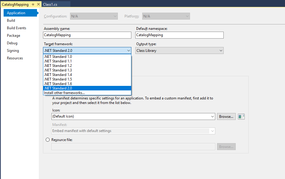 Visual Studio "Target framework" missing Stack Overflow