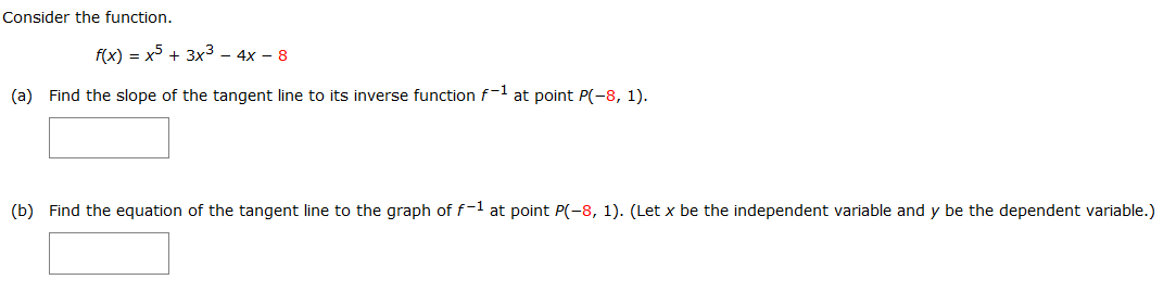 calculus Tangent Line to the Inverse of a 5th Degree Function