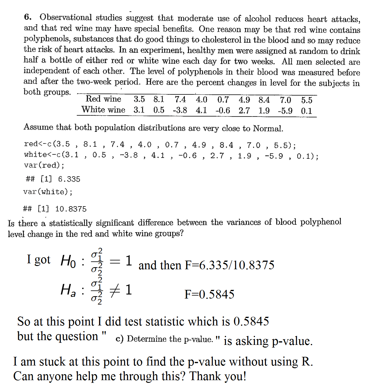Mutuo creencia letra how to calculate p value from f statistic