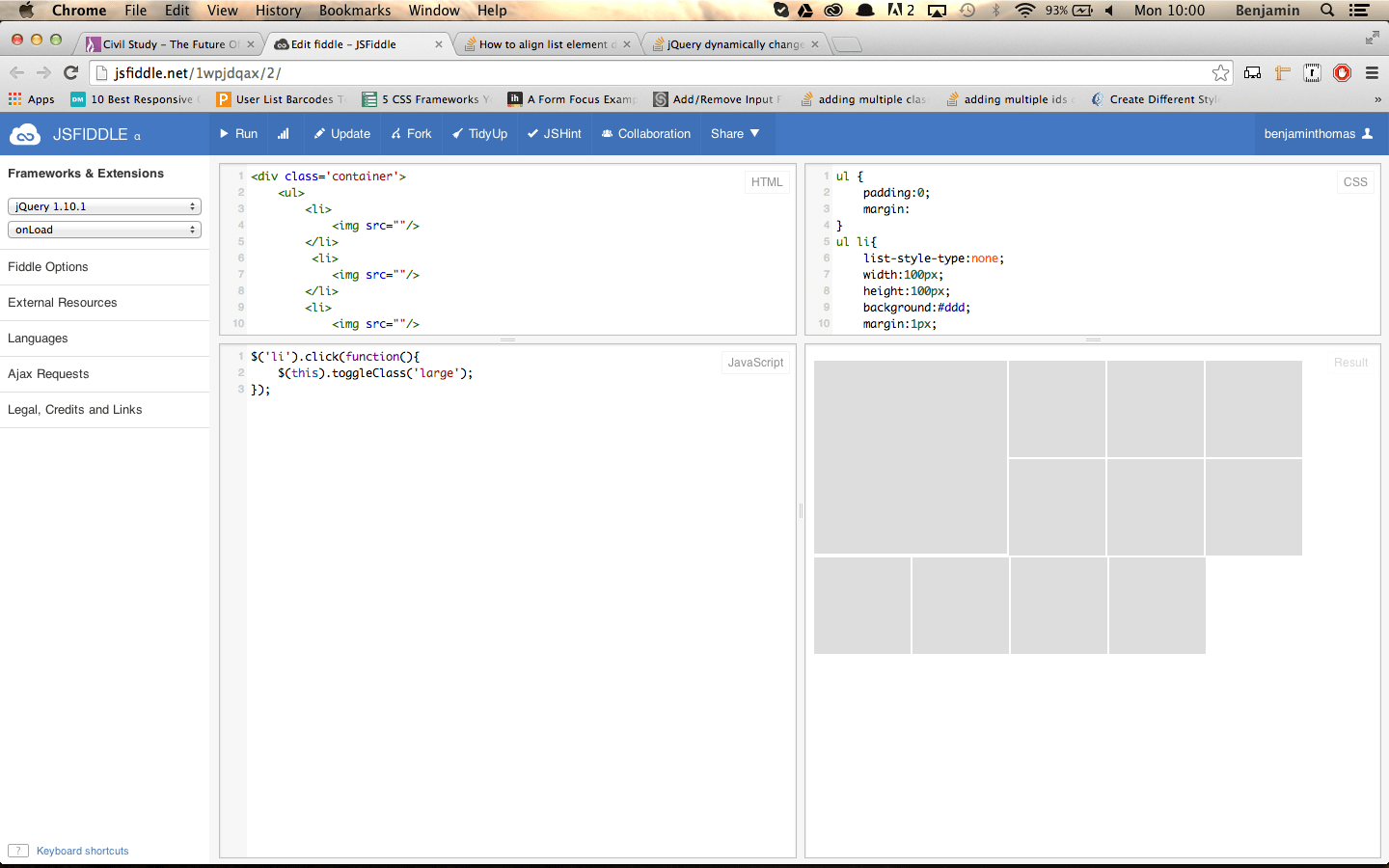 javascript How to align list element dynamically to its neighbor's