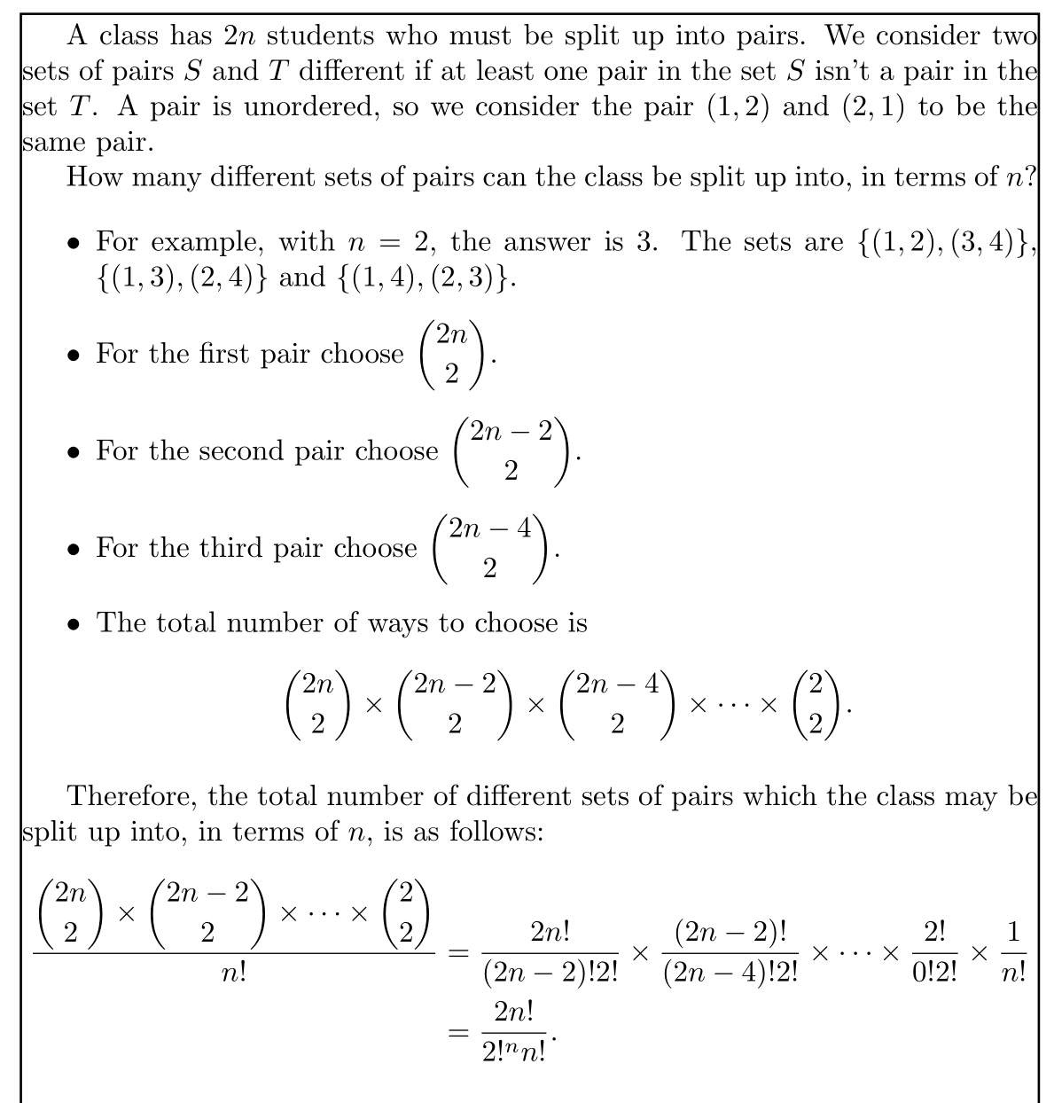 How May We Properly Format Choose Within Fraction Tex Latex Stack Exchange