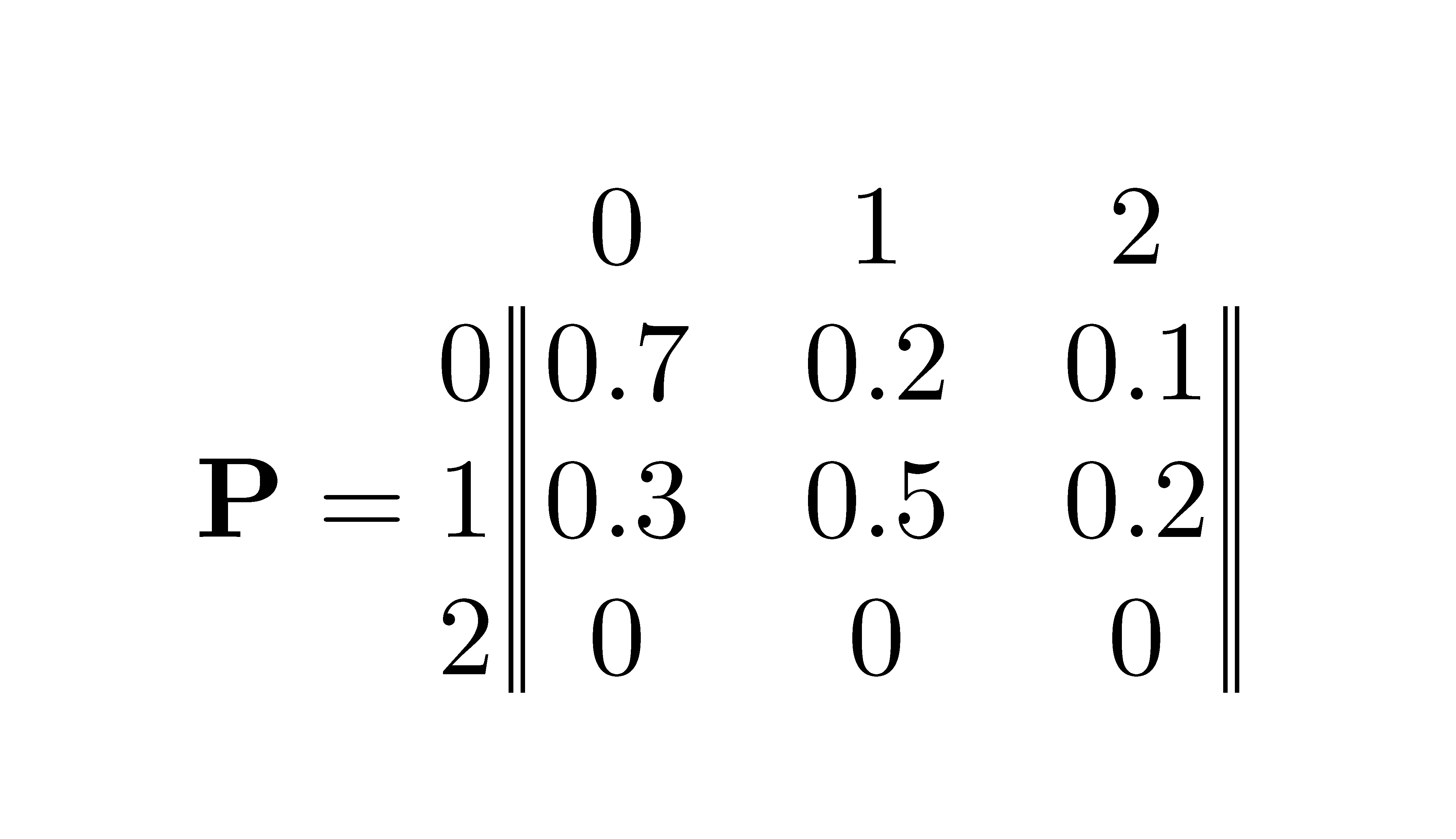 matrices Creating a transition probability matrix TeX LaTeX Stack