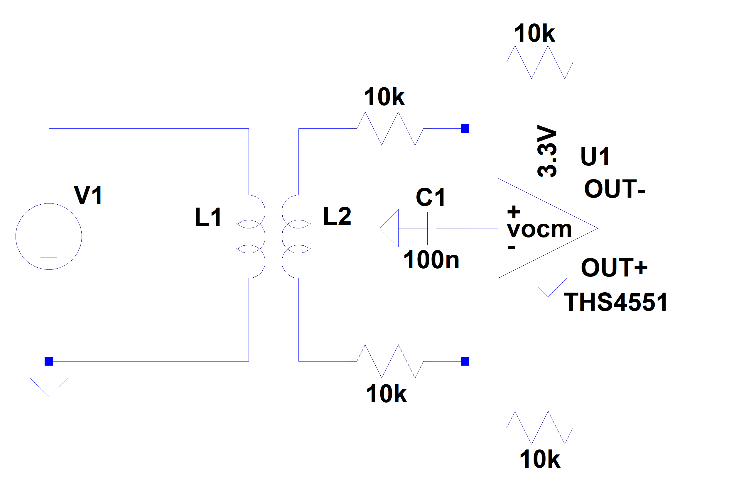 operational amplifier Fully differential opamp with transformer