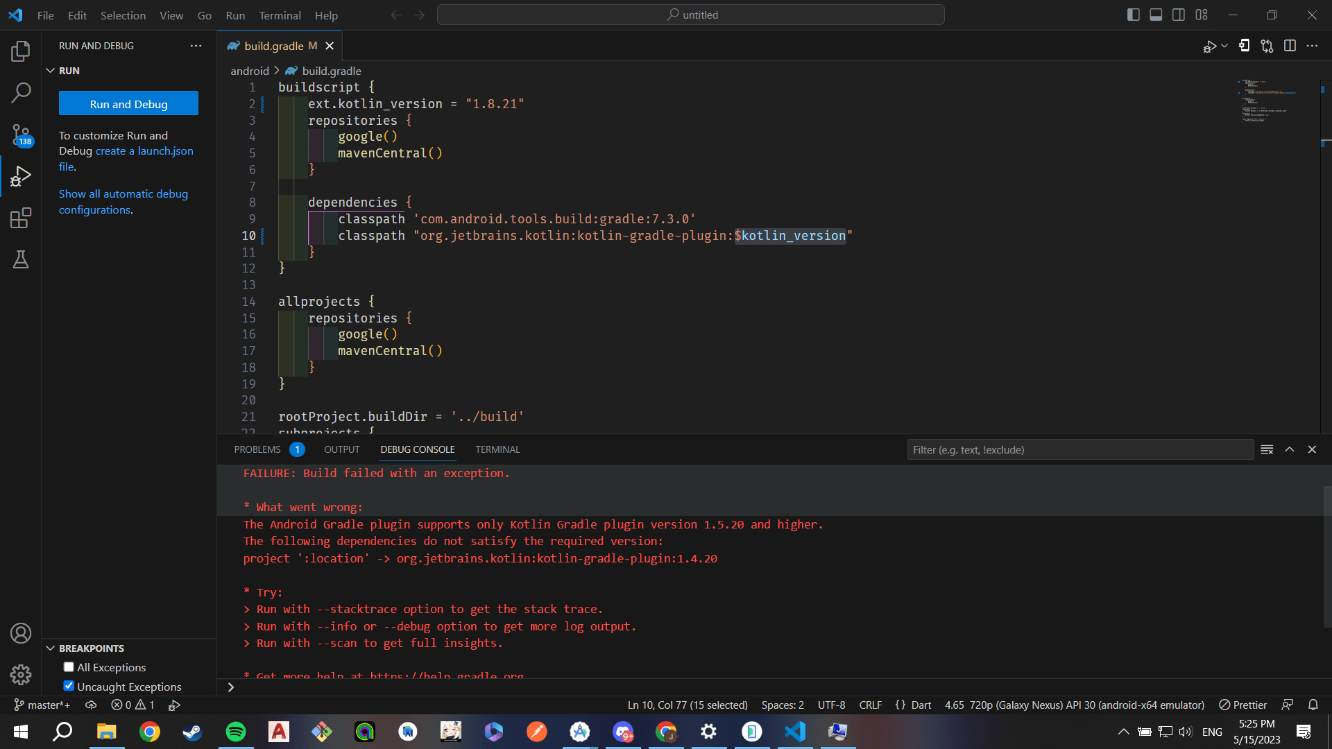 flutter Gradle plugin dont meet kotlin version Stack Overflow