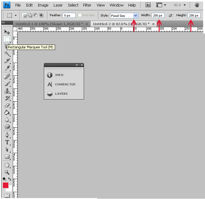 Dessinez un rectangle d'une taille spécifique