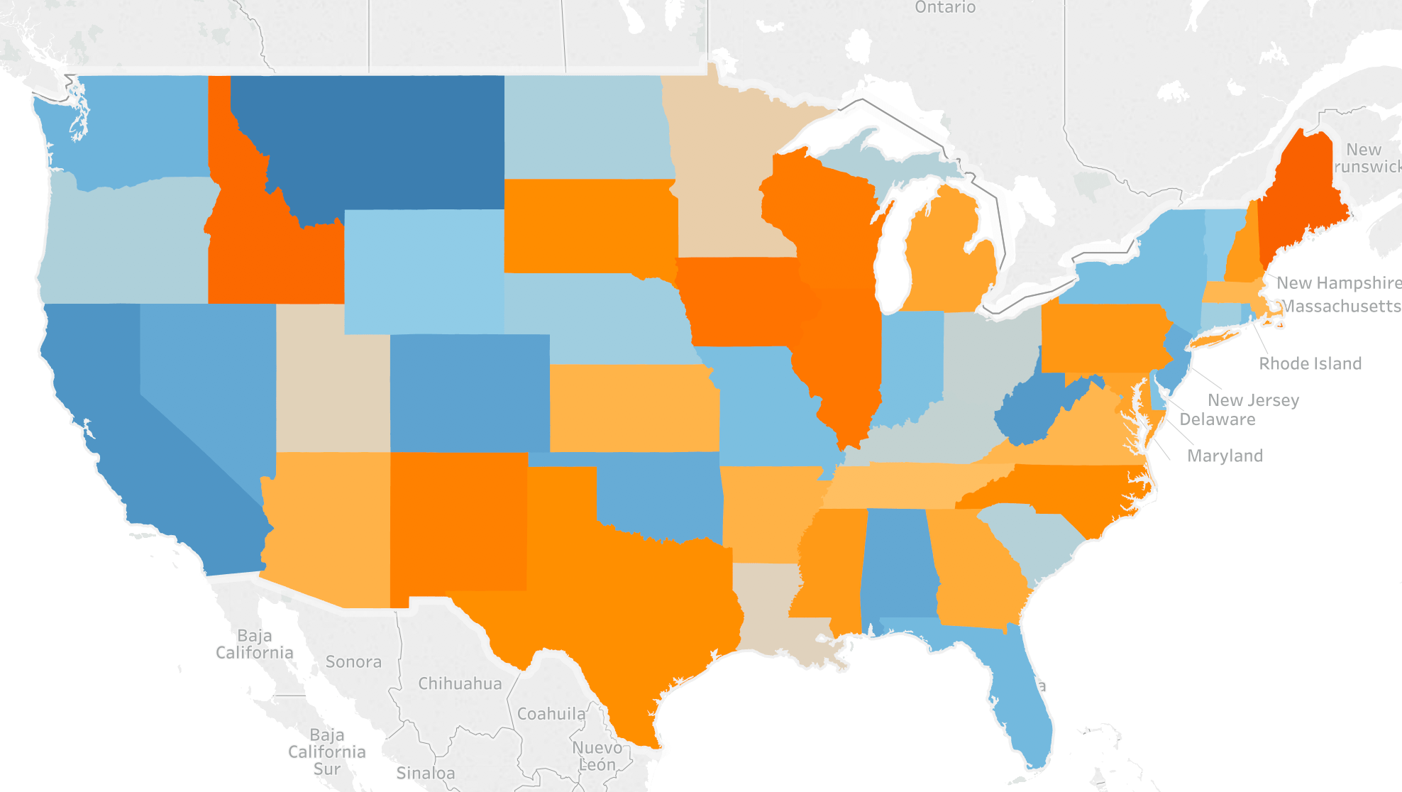 Change Color Scheme Us Map In Ggplot r using BlueOrange Diverging color in a ggplot map Stack Overflow
