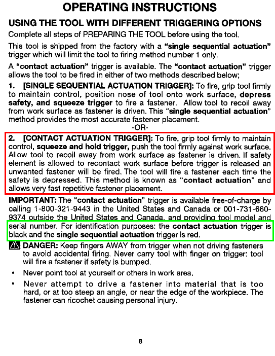 repair - Porter Cable Finishing nailer FN250B - Home Improvement Stack