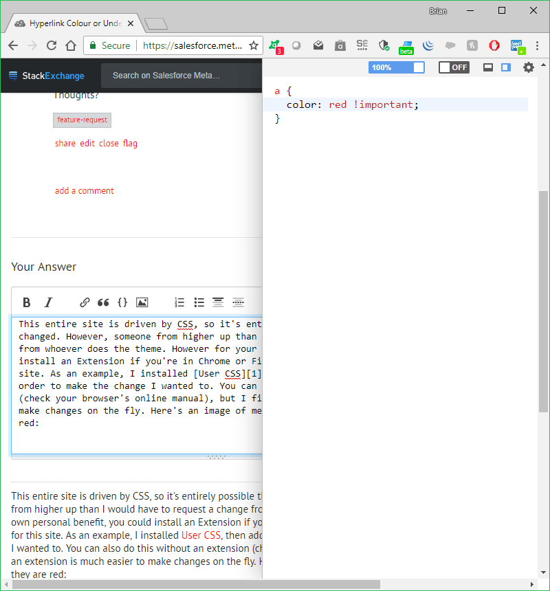 Hyperlink Colour or Underline Salesforce Meta Stack Exchange