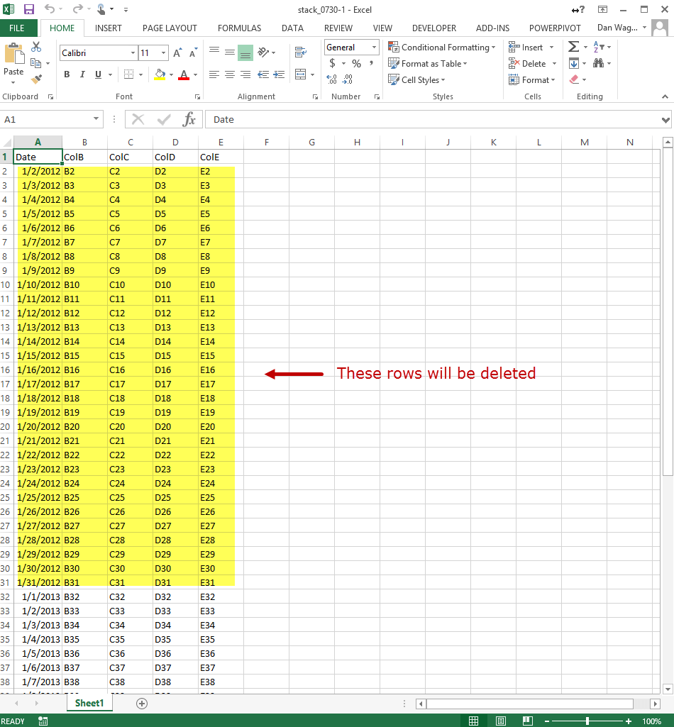 vba Macro delete rows based on date Stack Overflow
