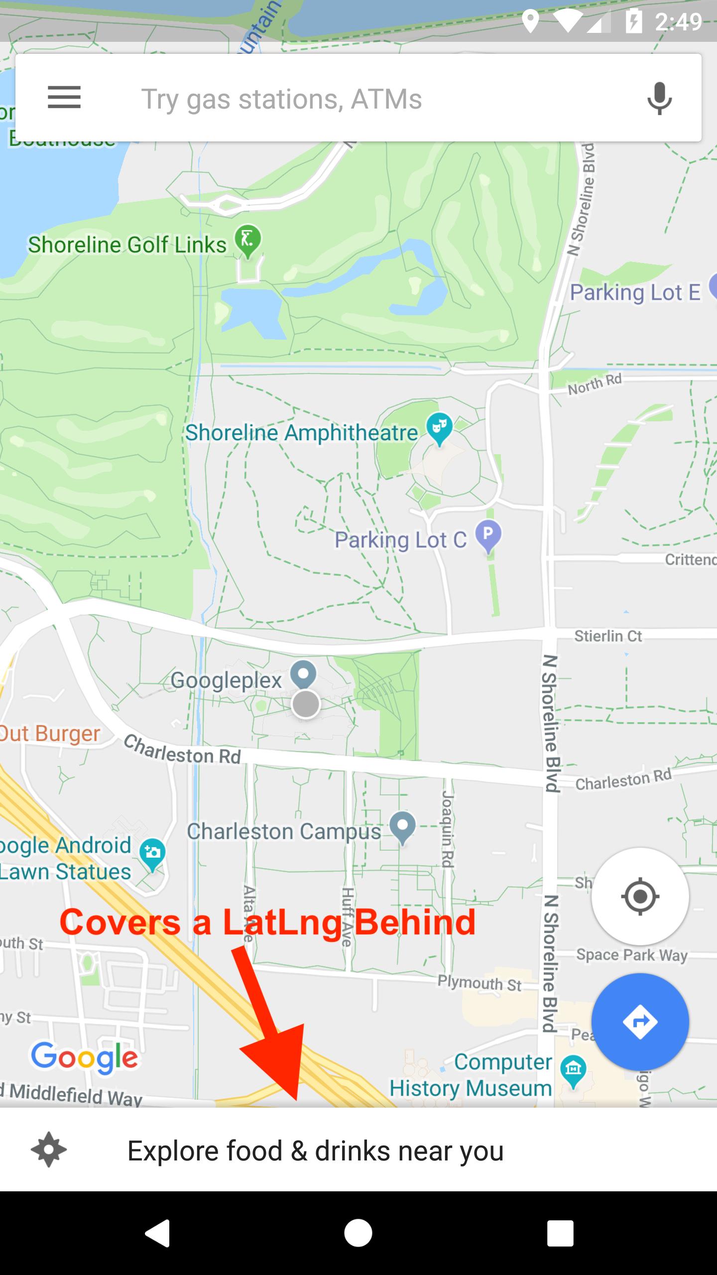 android (Google Maps) Check if LatLng is within 80 of the visible