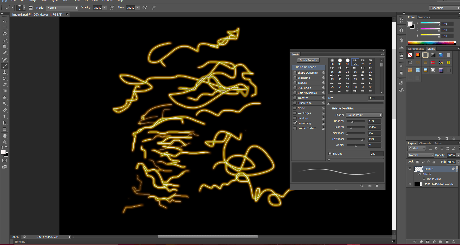 CS6 Brush strokes looking completely different on desktop