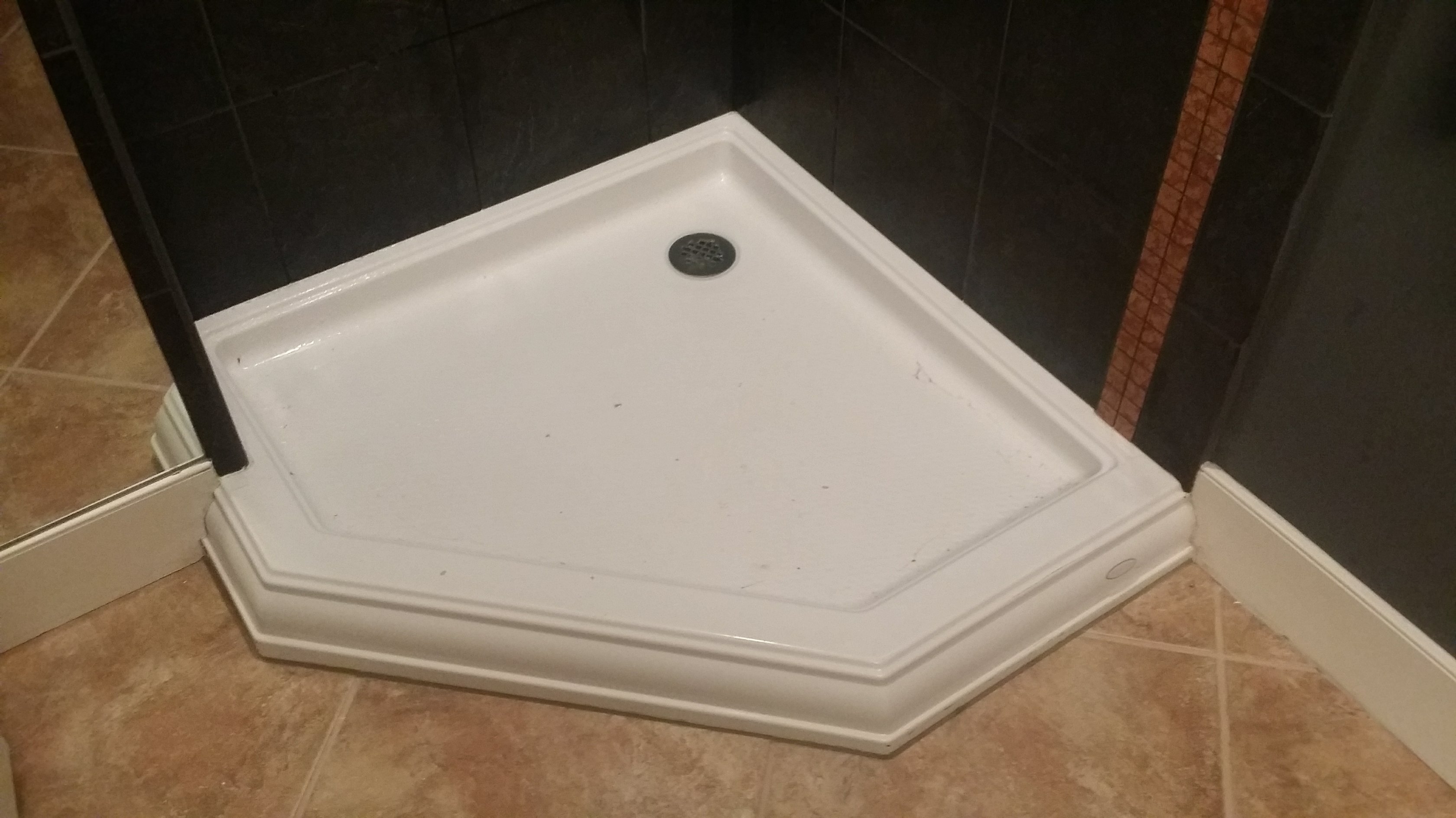 sliding glass door Cost effective way to finish this shower? Home