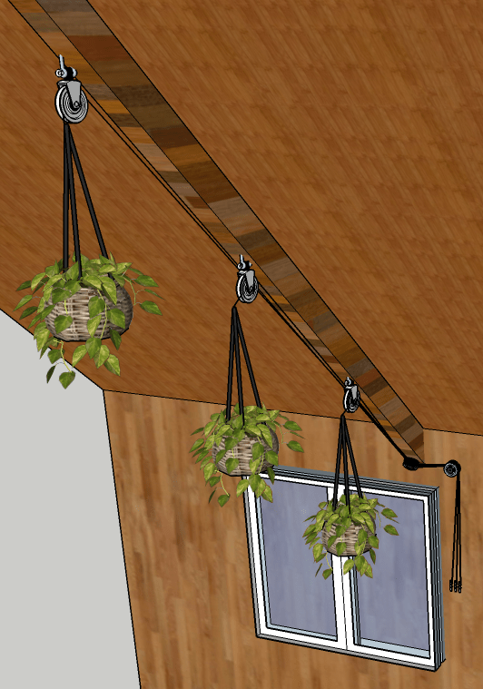 Construct 3Sheave Pulleys for Hanging Objects from Rafters Love & Improve Life