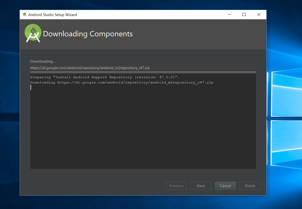 Why won't Android Studio install all of it's components