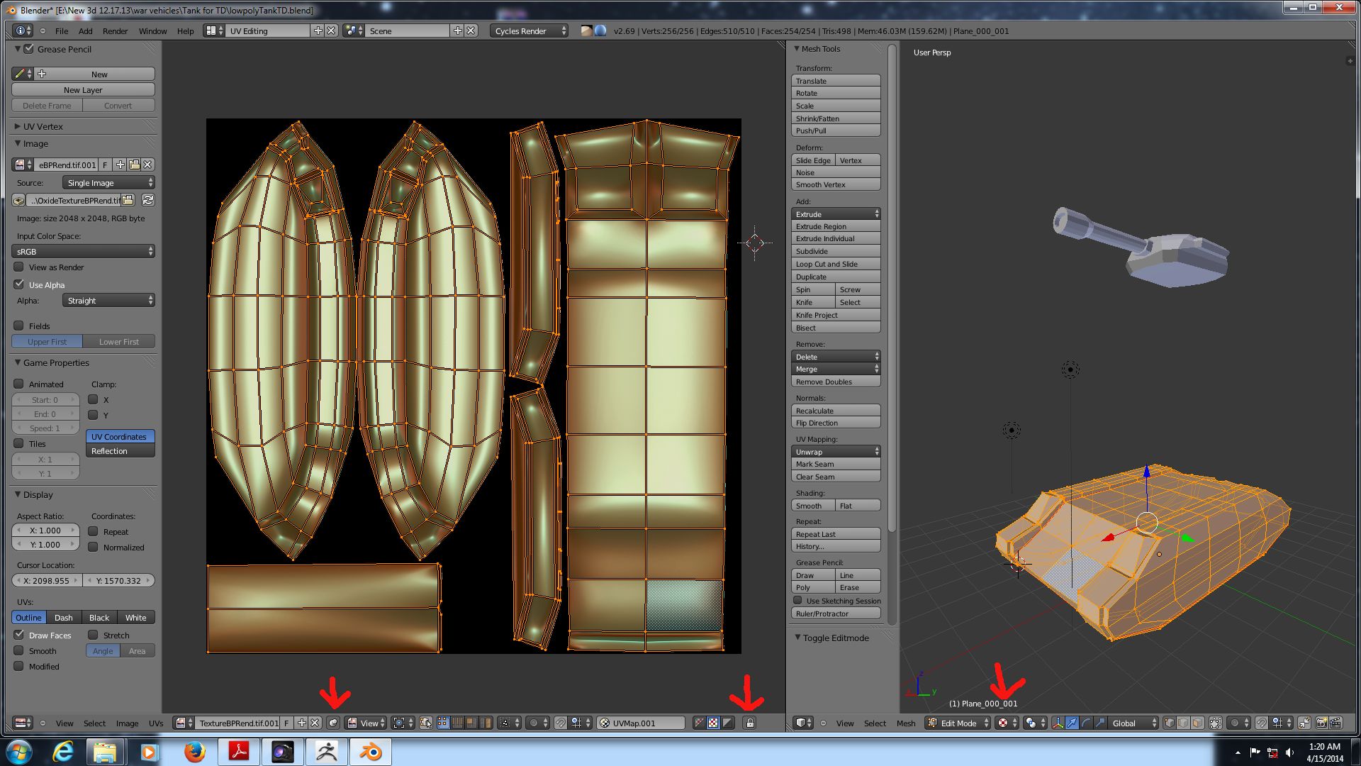 rendering Blender won't display texture, even in UV editor, Using a