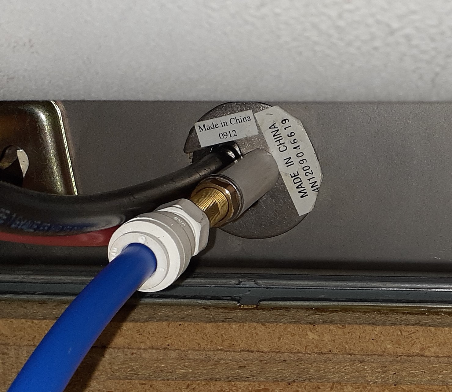 Why would a drinking water dispenser on a sink have drainage lines