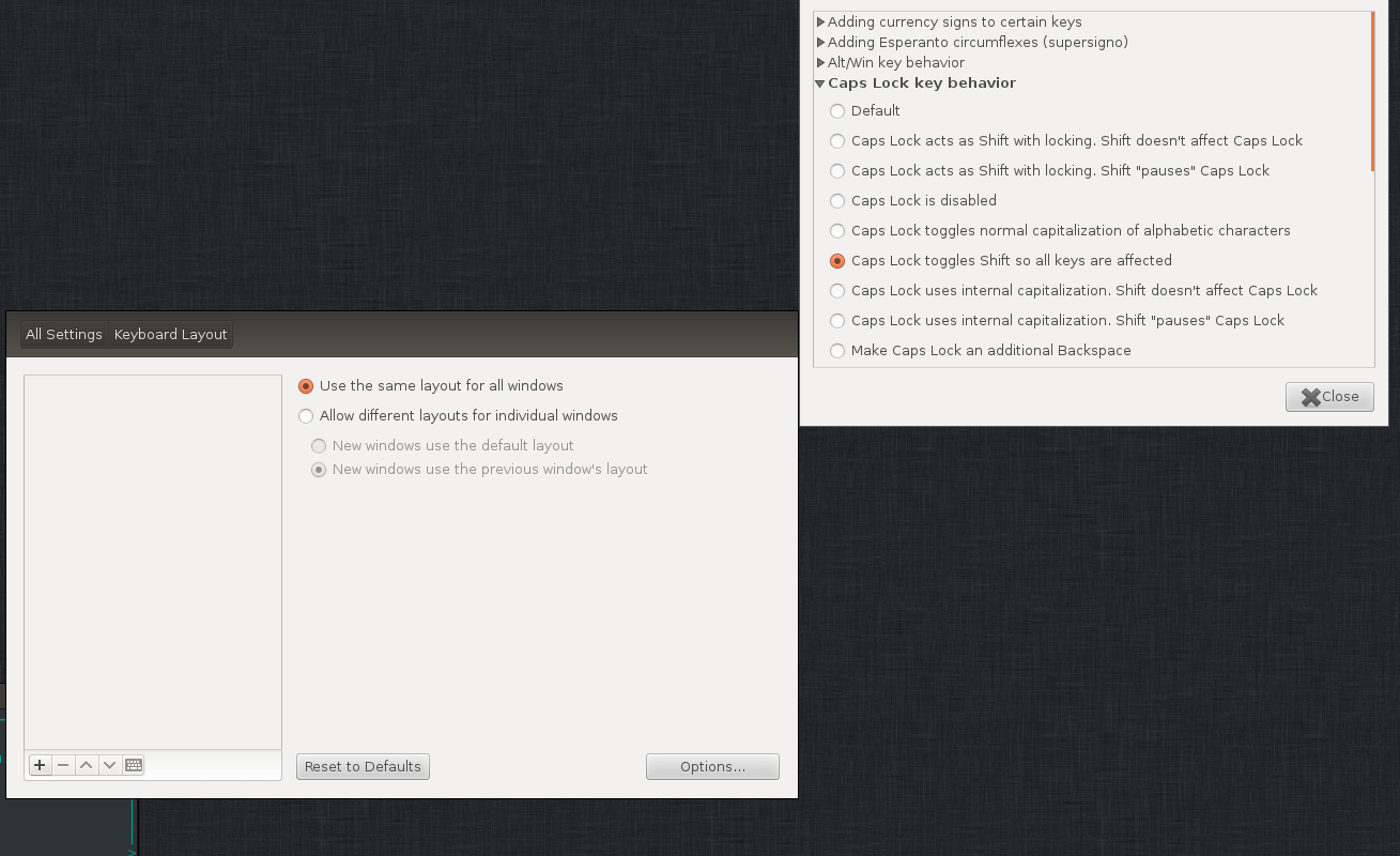 12.04 set Caps Lock to shift (all keys) Ask Ubuntu