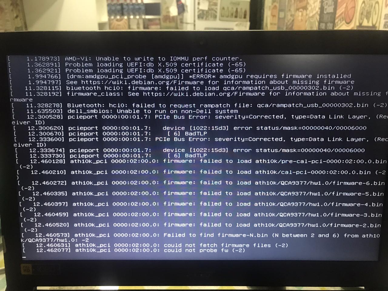 Firmware Failed to load ath10k während der Debian