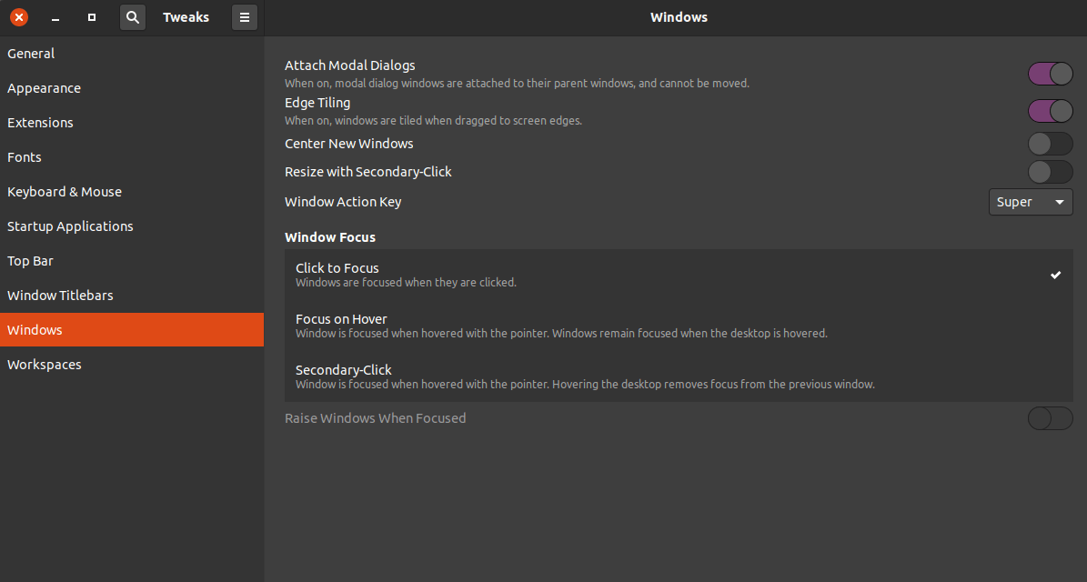 Title bar settings missing in GNOME Tweaks on Ubuntu 20.04 Ask Ubuntu