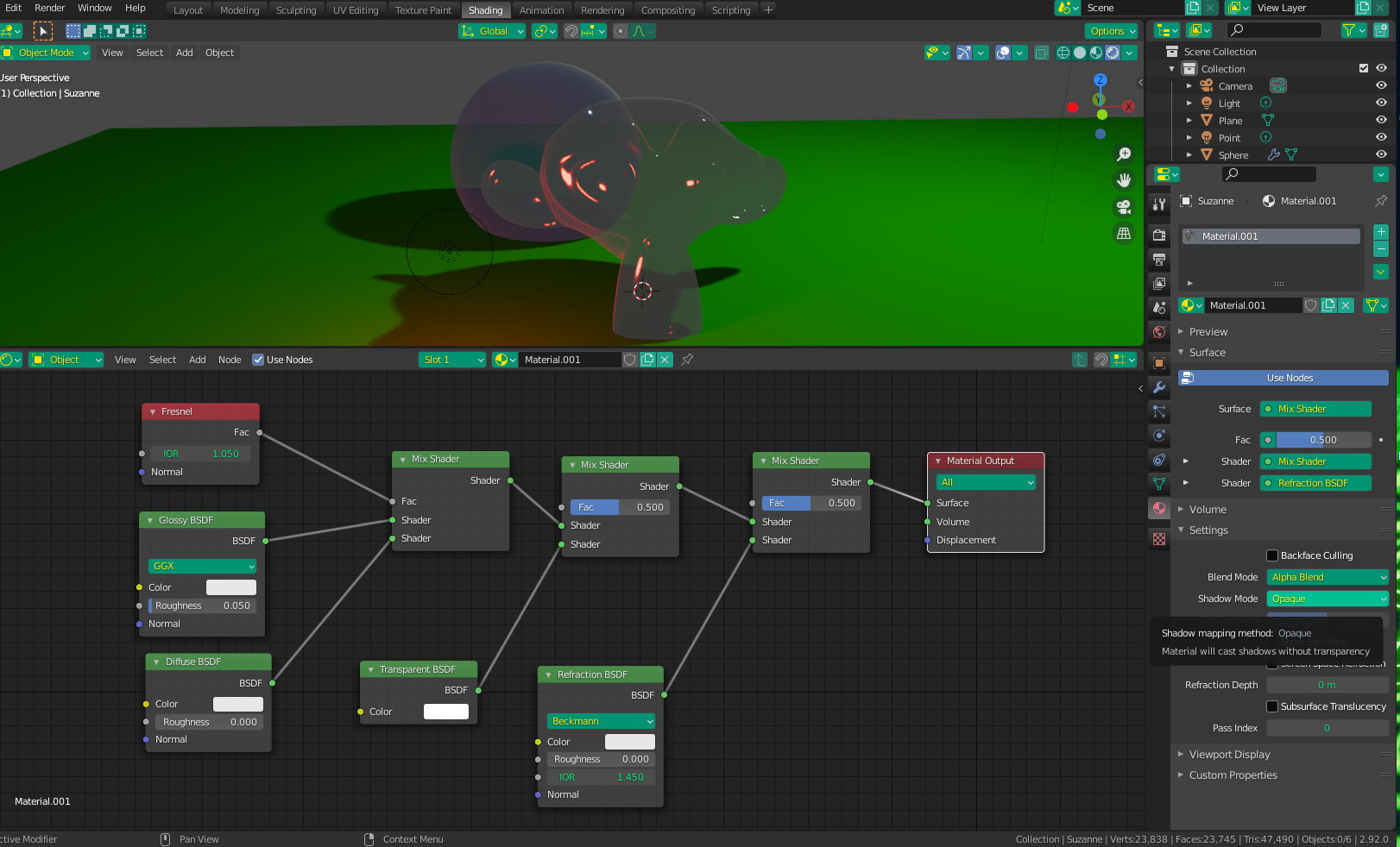 EEVEE Glass shader doesn't show through itself Blender Stack Exchange