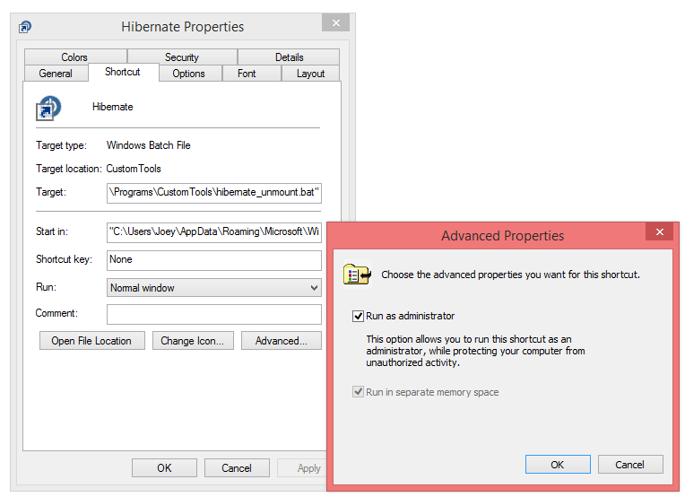 linux Make windows unmount a specific partition when hibernating