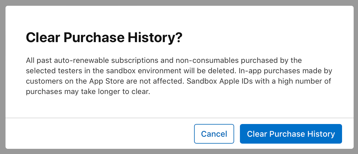 ios Sandbox Clear Purchase History isn't really clearing the history