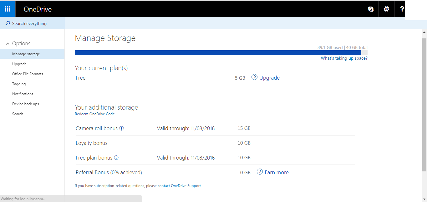 What will happen to my OneDrive files when the storage space decreases