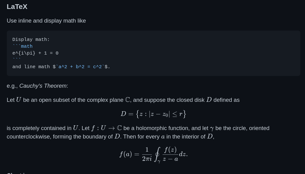 How to show math equations in general github's markdown(not github's