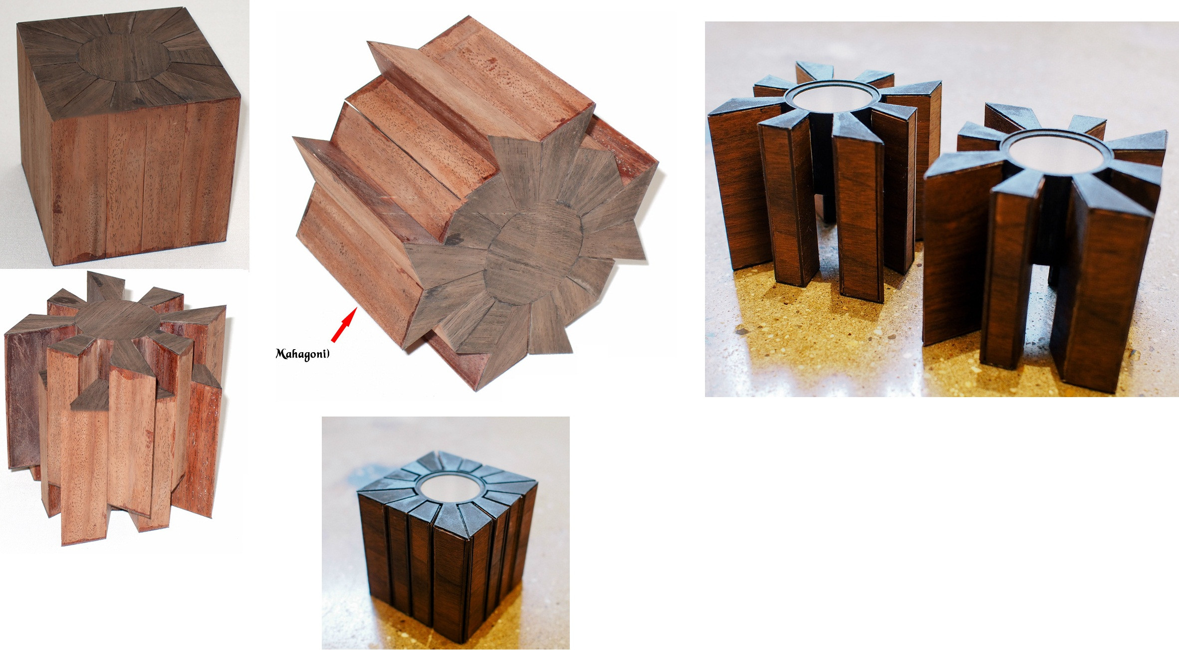 technique Cutting a wooden box into 2 pieces, with special shape