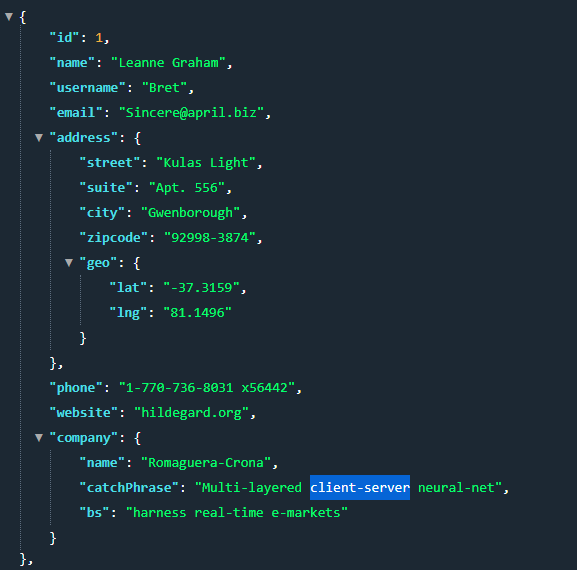 How to make a piece of text dynamically received from json clickable in