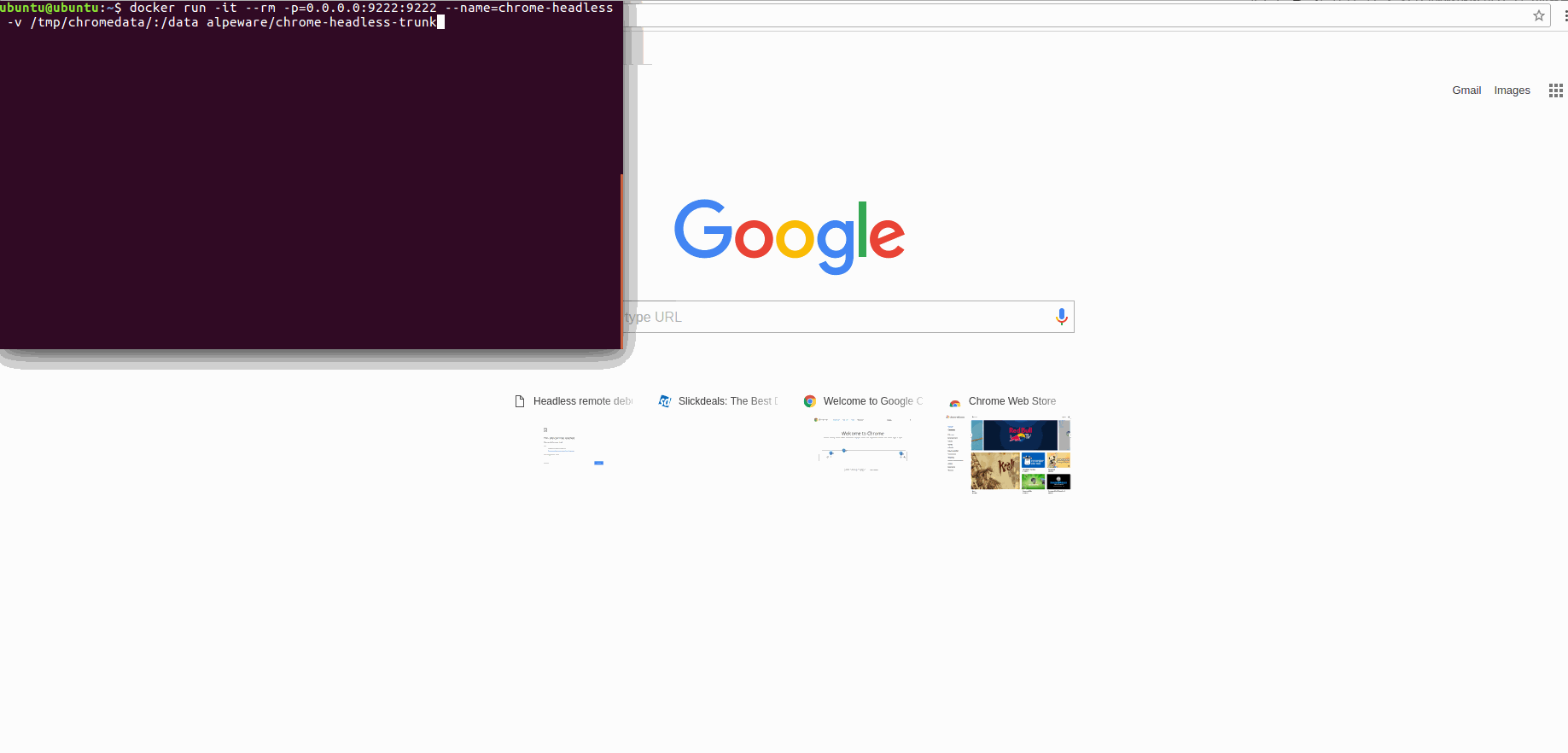 How to run google chrome headless in docker?