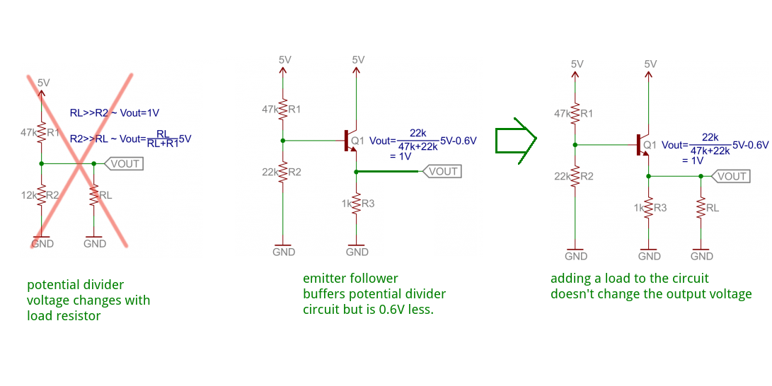 Transistor Voltage Divider Question Electrical