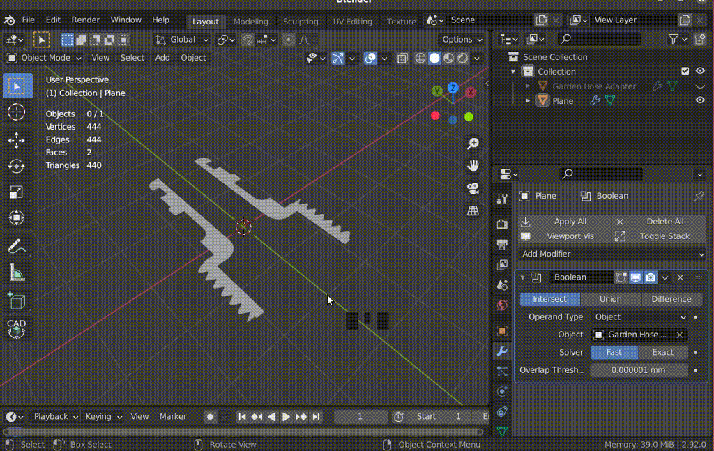 grease pencil Convert a STL mesh object outline to a path (to trace